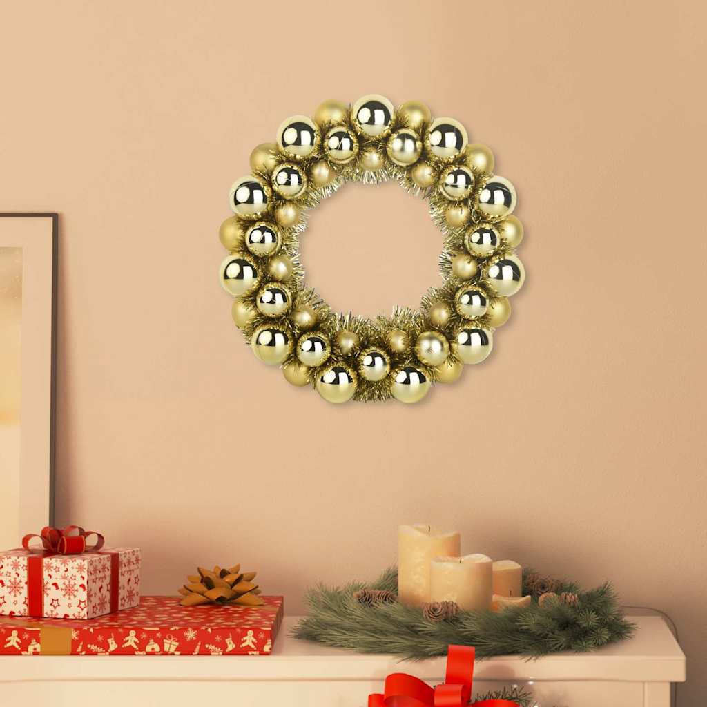 Vidaxl Weihnachtskugelkränze 2 Stück Gold 33 x 33 x 7 cm Polystyrol