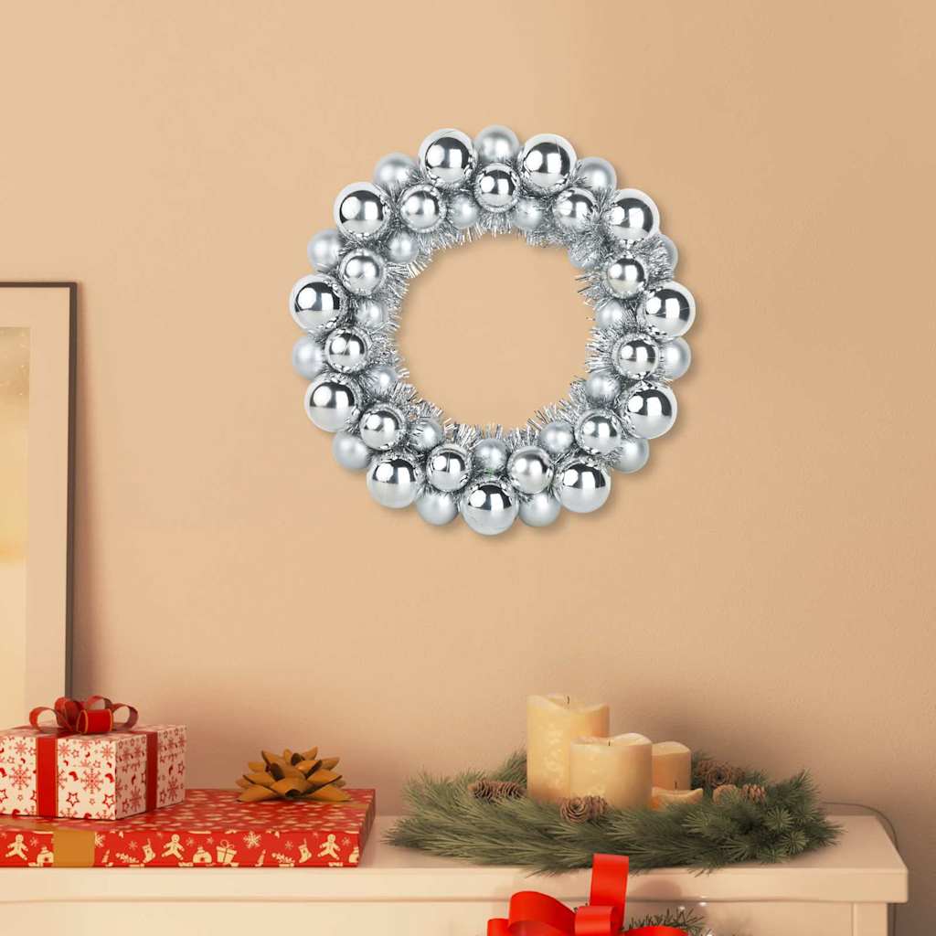 Vidaxx Weihnachtskugelkränze 2 Stück Silber 33 x 33 x 7 cm Polystyrol
