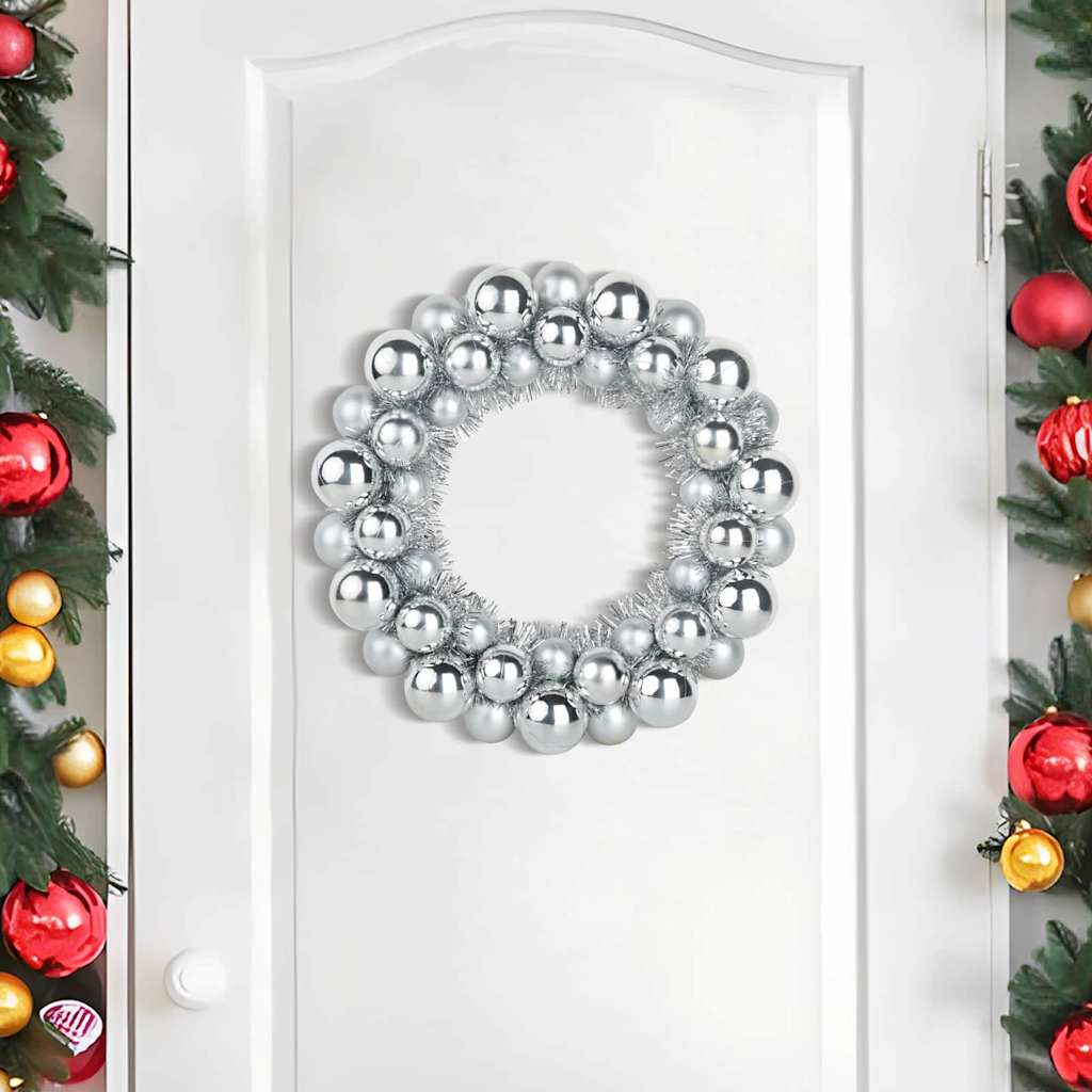Vidaxx Weihnachtskugelkränze 2 Stück Silber 33 x 33 x 7 cm Polystyrol