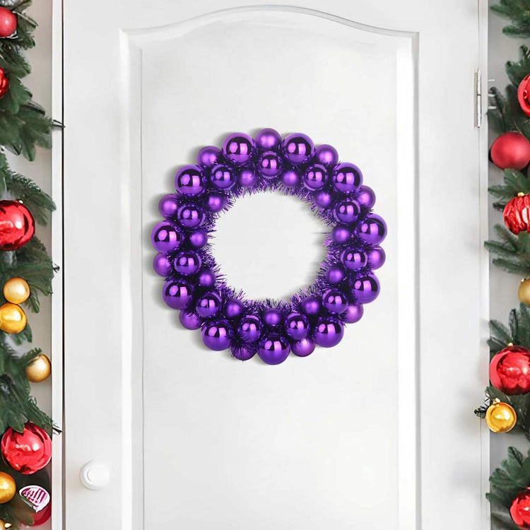 Vidaxl Weihnachtskugelkränze 2 Stück lila 33 x 33 x 7 cm Polystyrol
