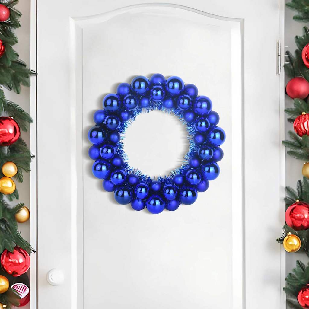 VidaXL Weihnachtskugelkränze 2 Stück Blau 33 x 33 x 7 cm Polystyrol
