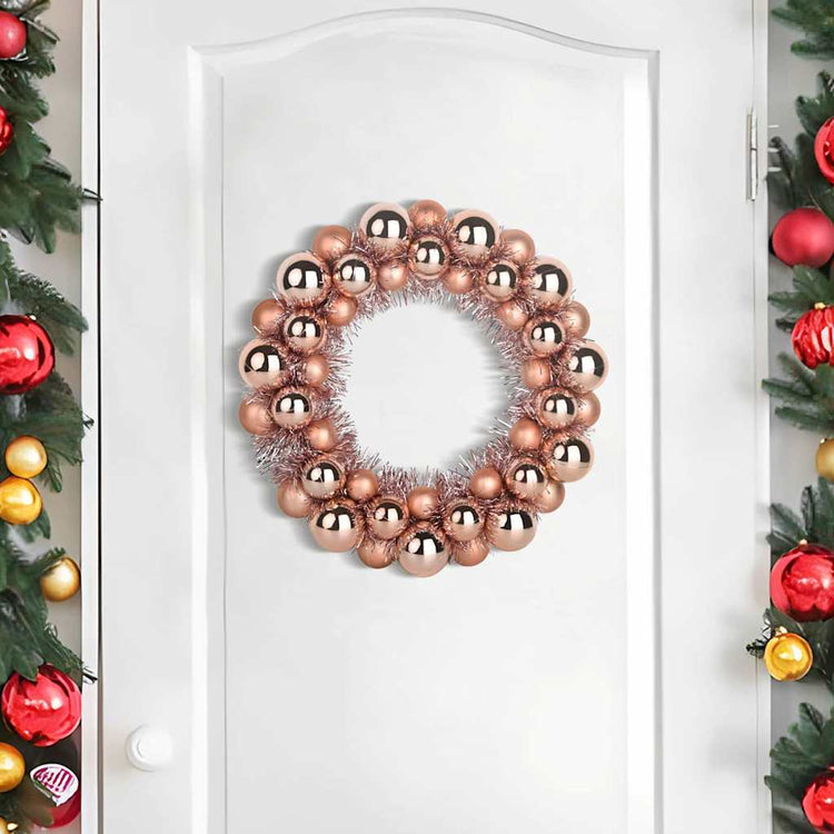 VidaXL Weihnachtskugelkränze 2 Stück Roségold 33 x 33 x 7 cm Polystyrol