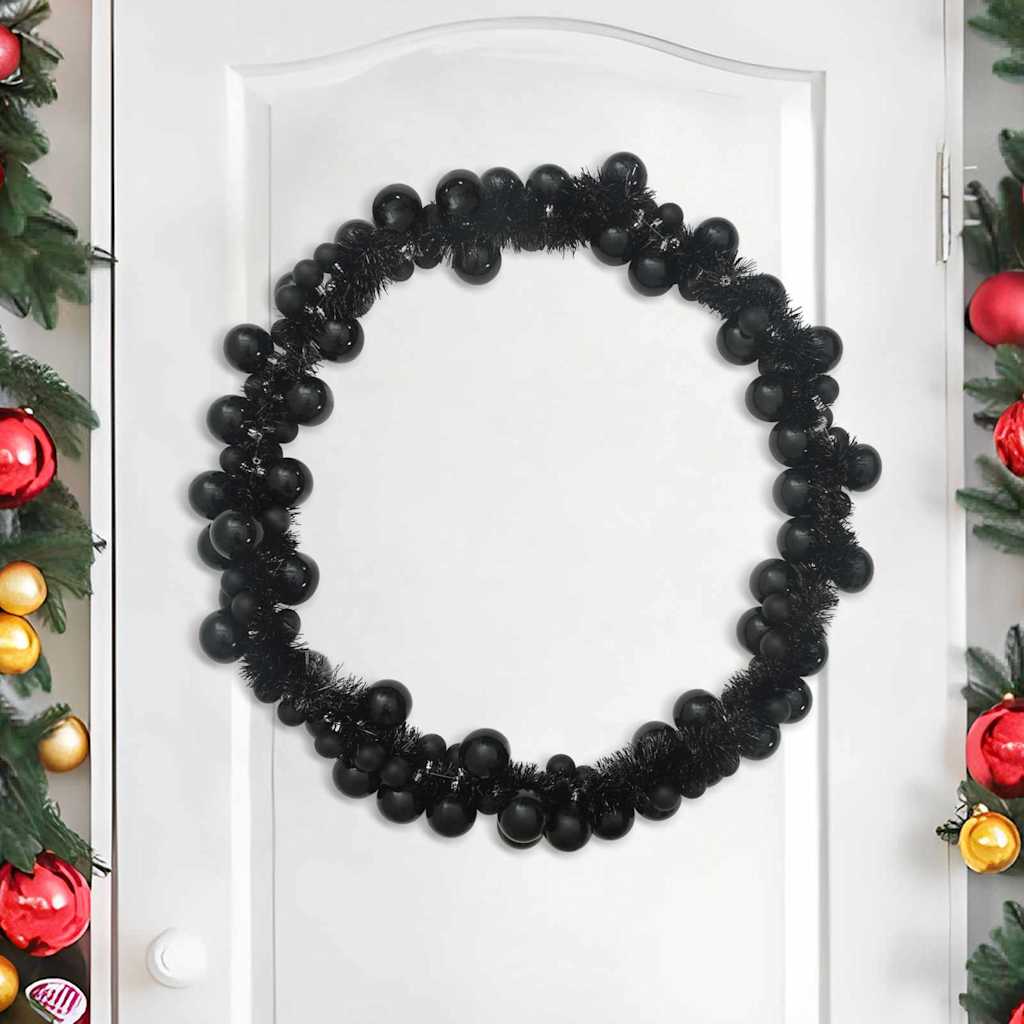 Vidaxx Weihnachtskugelgirlande Schwarz 186 cm Polystyrol