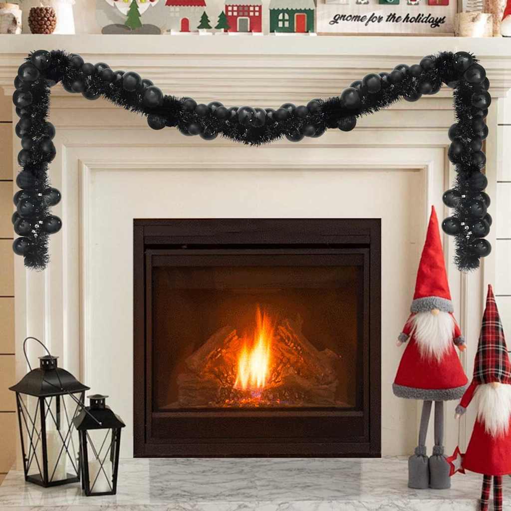 Vidaxx Weihnachtskugelgirlande Schwarz 186 cm Polystyrol