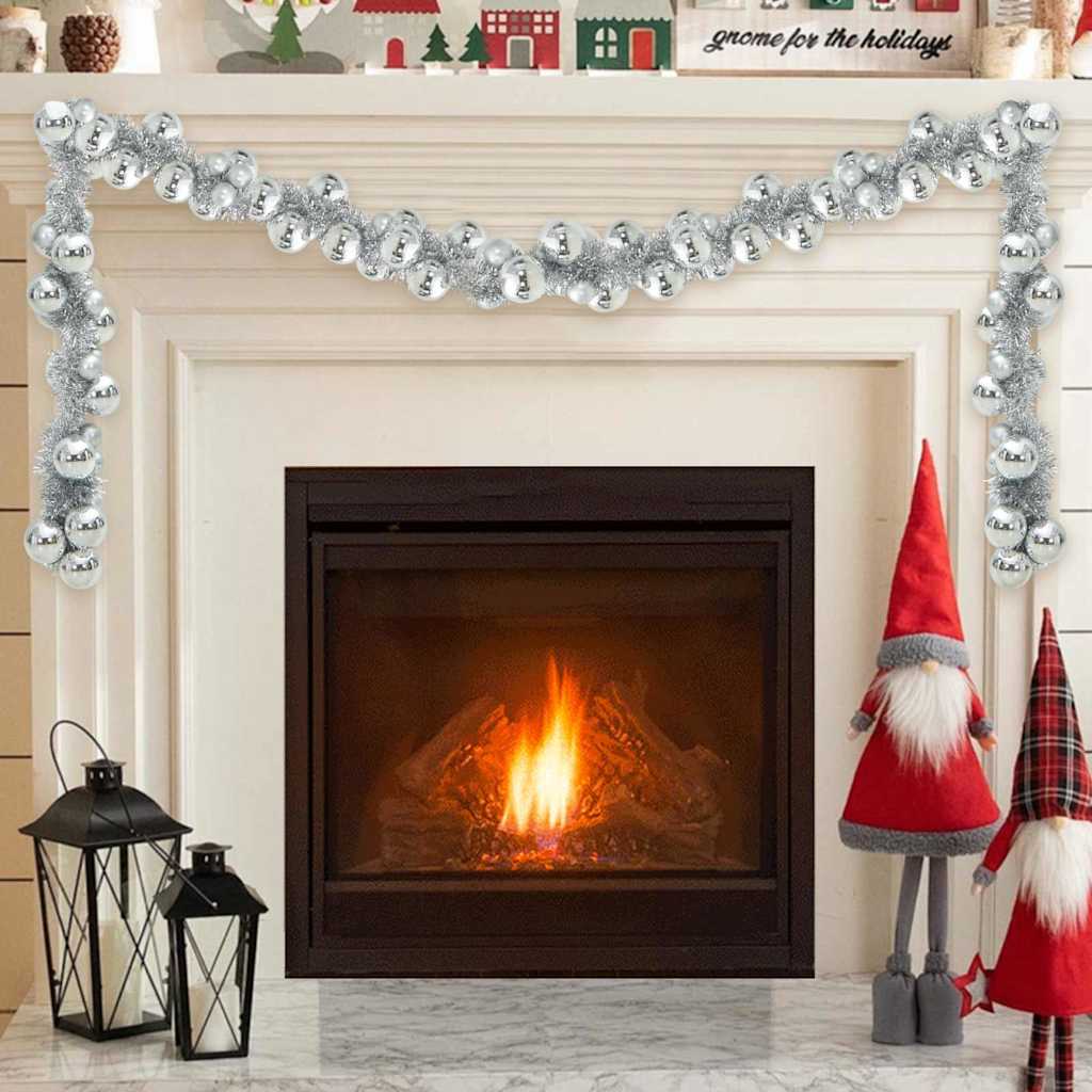 Vidaxx Weihnachtskugelgirlande Silber 186 cm Styropor