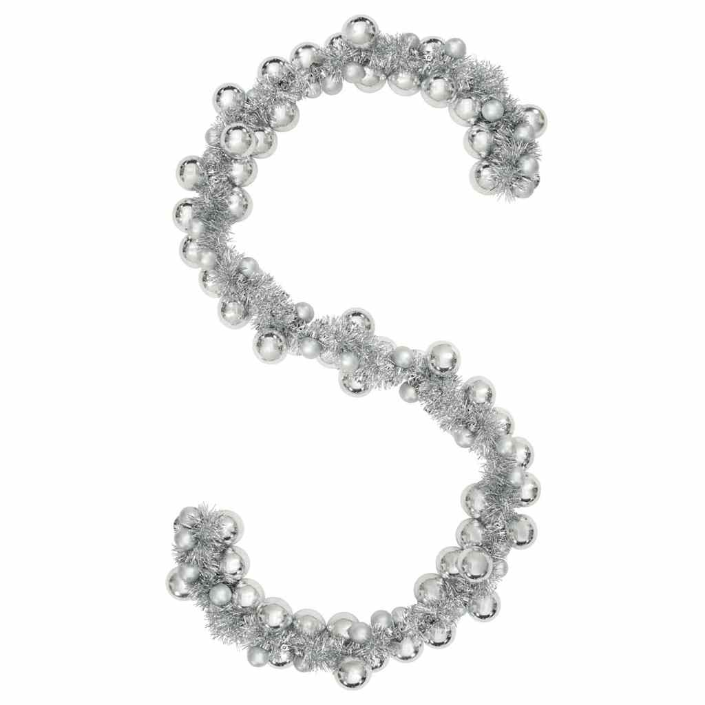 Vidaxx Weihnachtskugelgirlande Silber 186 cm Styropor