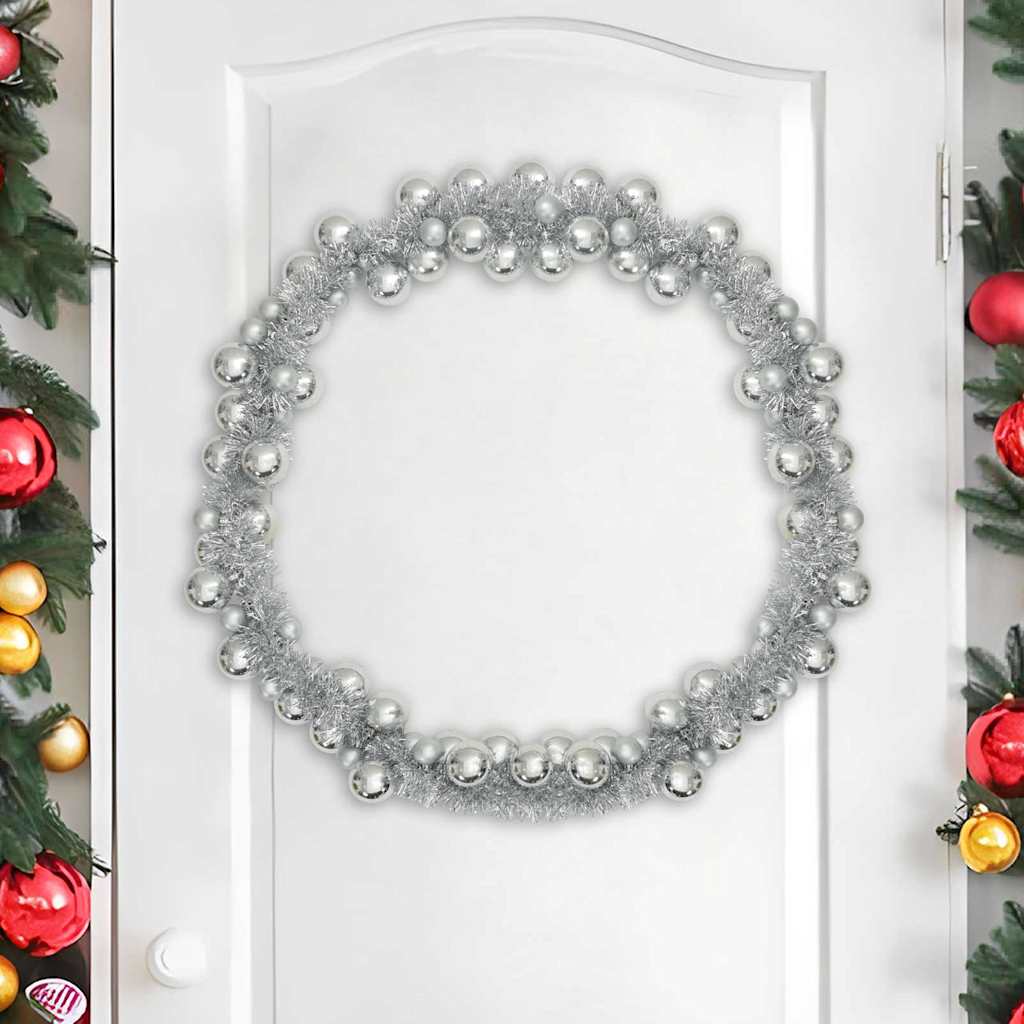 Vidaxx Weihnachtskugelgirlande Silber 186 cm Styropor