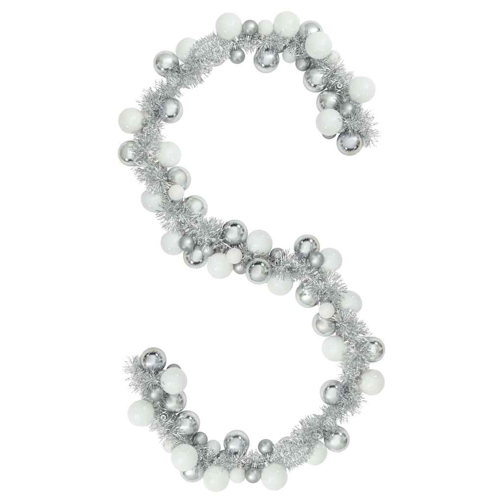 Vidaxx Weihnachtskugelgirlande Weiß und Silber 186 cm Polystyrol