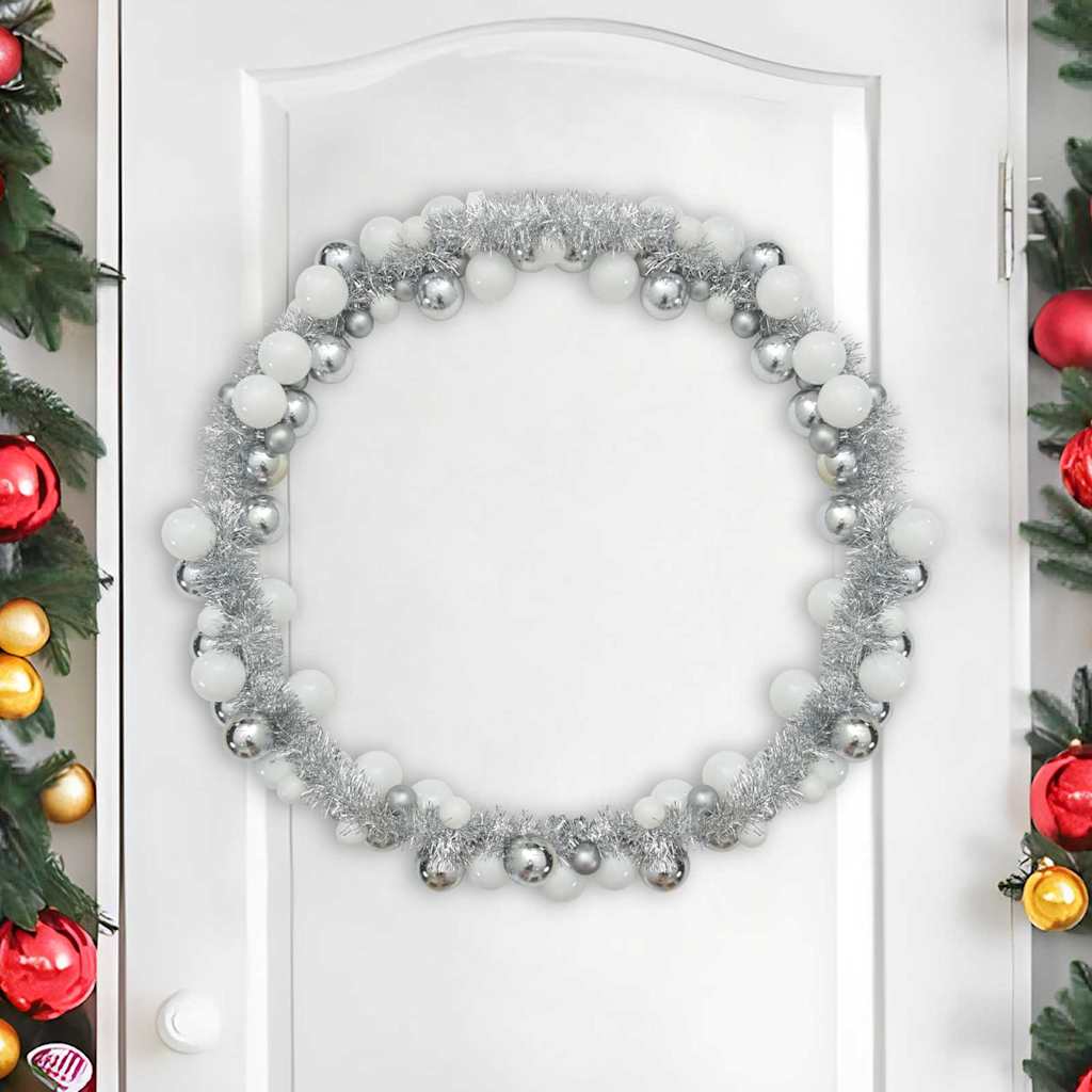 Vidaxx Weihnachtskugelgirlande Weiß und Silber 186 cm Polystyrol