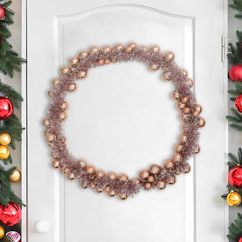 Vidaxx Weihnachtskugelgirlande Roségold 186 cm Styropor