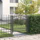 VidaXL Zauntor mit Speer oben mit Schloss grau 103 x 100 cm Stahl