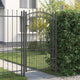 VidaXL Zauntor mit Speer oben mit Schloss grau 103 x 175 cm Stahl