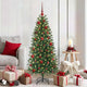 VidaXL Weihnachtskugel-Set mit 150 LEDs, 61-teilig, roter Kunststoff