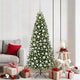 VidaXL Weihnachtskugel-Set mit 300 LEDs, 120 Stück, weißer Kunststoff