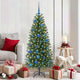 VidaXL Weihnachtskugel-Set mit 150 LEDs, 61-teilig, blauer Kunststoff