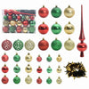 VidaXL Weihnachtskugel-Set mit 150 LEDs, 61-teilig, aus mehrfarbigem Kunststoff