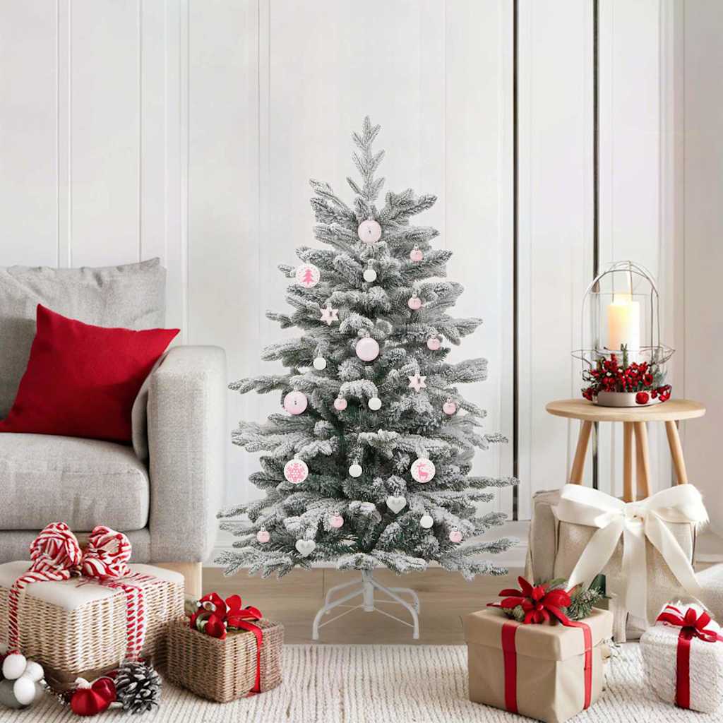 VidaXL Weihnachtskugel-Set 40-teilig aus weißem und rosa Kunststoff