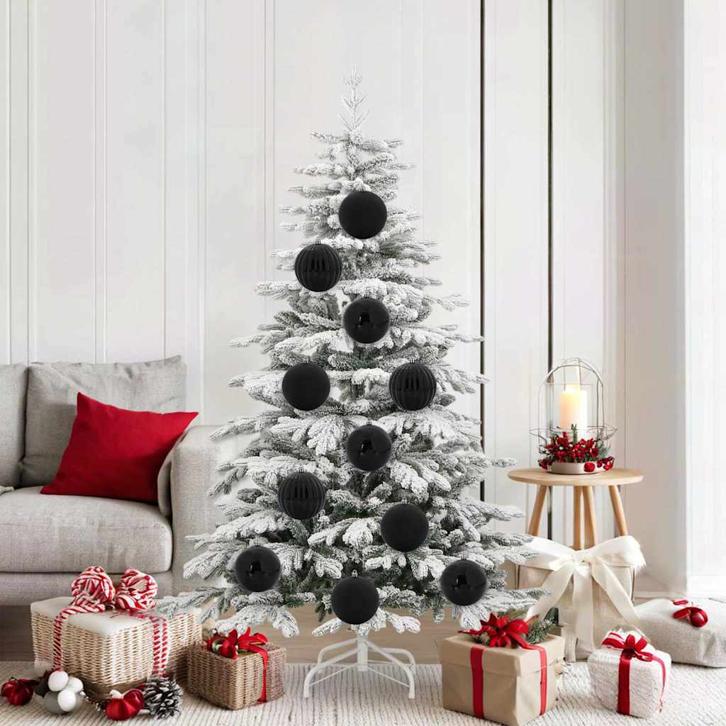 VidaXL Weihnachtskugel-Set XL 9-tlg. Schwarzer Kunststoff