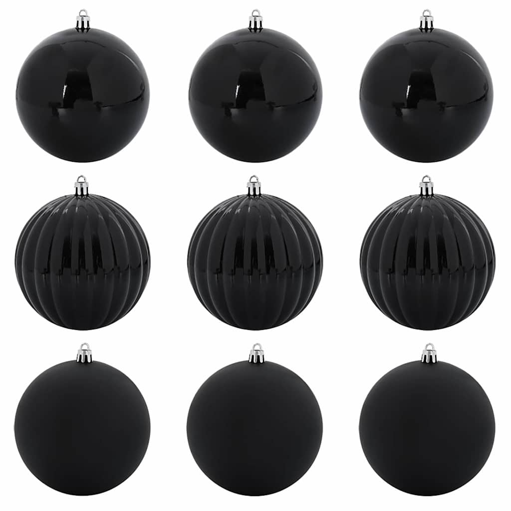 VidaXL Weihnachtskugel-Set XL 9-tlg. Schwarzer Kunststoff