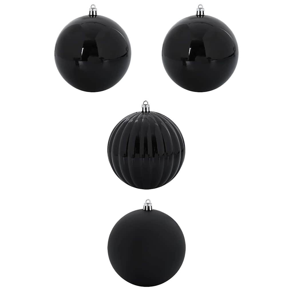 VidaXL Weihnachtskugel-Set XXL 4-tlg. Schwarzer Kunststoff