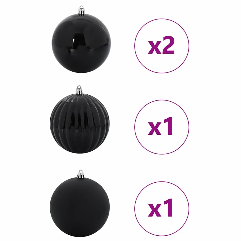 VidaXL Weihnachtskugel-Set XXL 4-tlg. Schwarzer Kunststoff