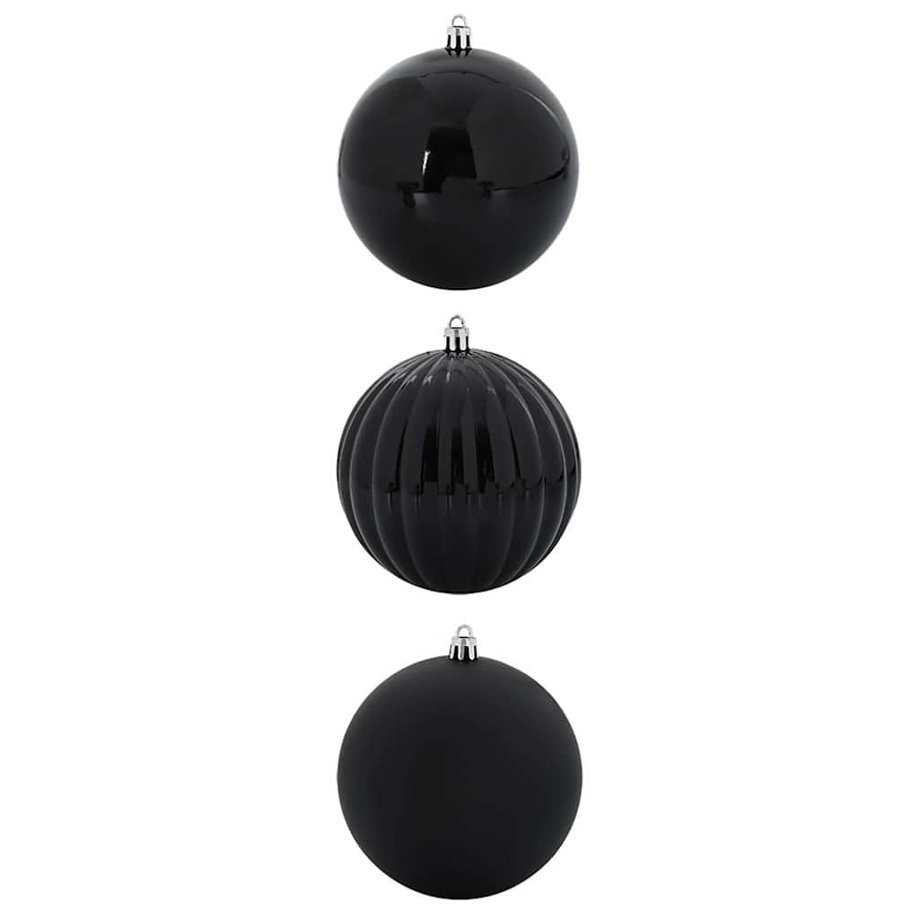 VidaXL Weihnachtskugel-Set XXL 3-tlg. Schwarzer Kunststoff