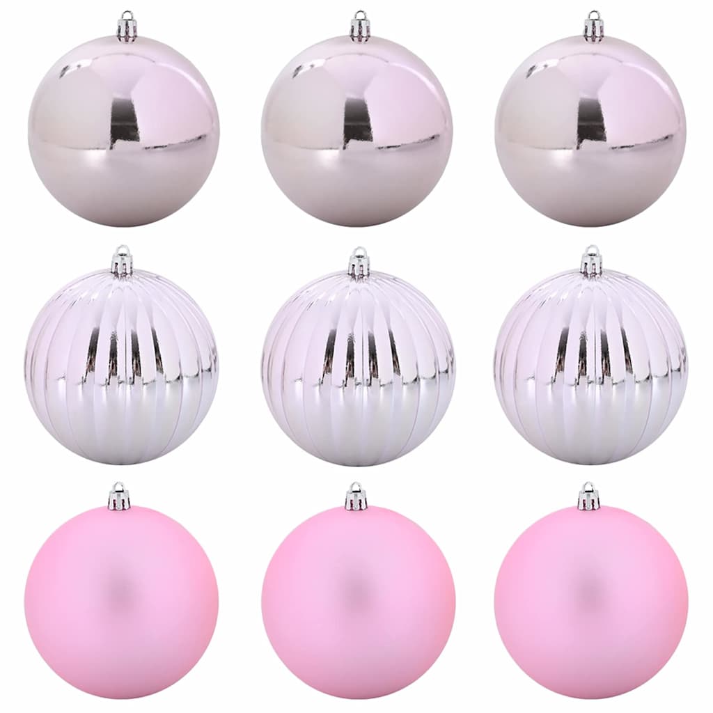 VidaXL Weihnachtskugel-Set XL 9-tlg. rosa Kunststoff