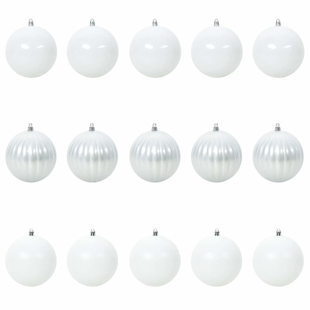 Vidaxl Weihnachtskugel-Set XL 15-teilig aus weißem Kunststoff