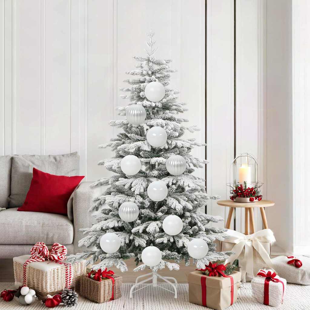 VidaXL Weihnachtskugel-Set XL 9-tlg. Weißer Kunststoff