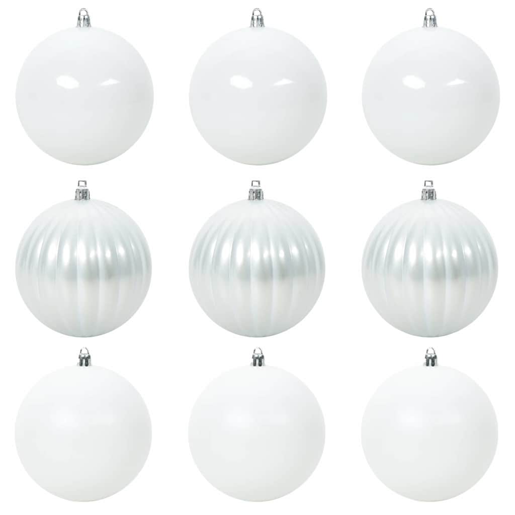 VidaXL Weihnachtskugel-Set XL 9-tlg. Weißer Kunststoff