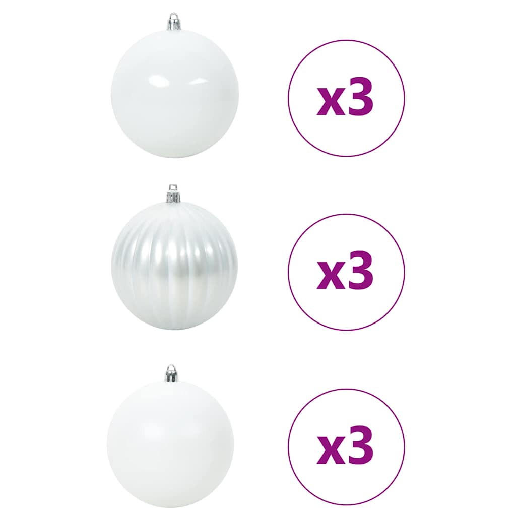 VidaXL Weihnachtskugel-Set XL 9-tlg. Weißer Kunststoff