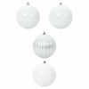 VidaXL Weihnachtskugel-Set XXL 4-tlg. Weißer Kunststoff