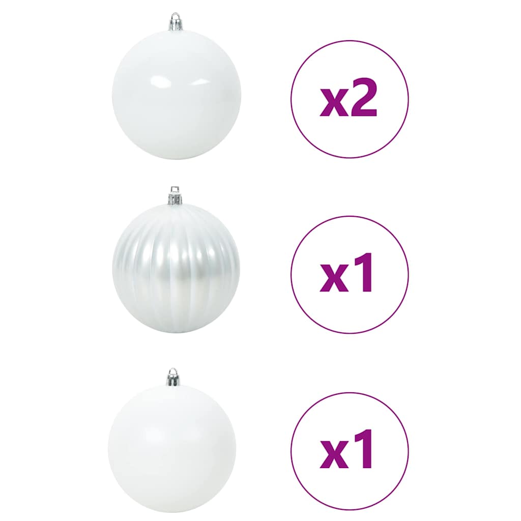 VidaXL Weihnachtskugel-Set XXL 4-tlg. Weißer Kunststoff