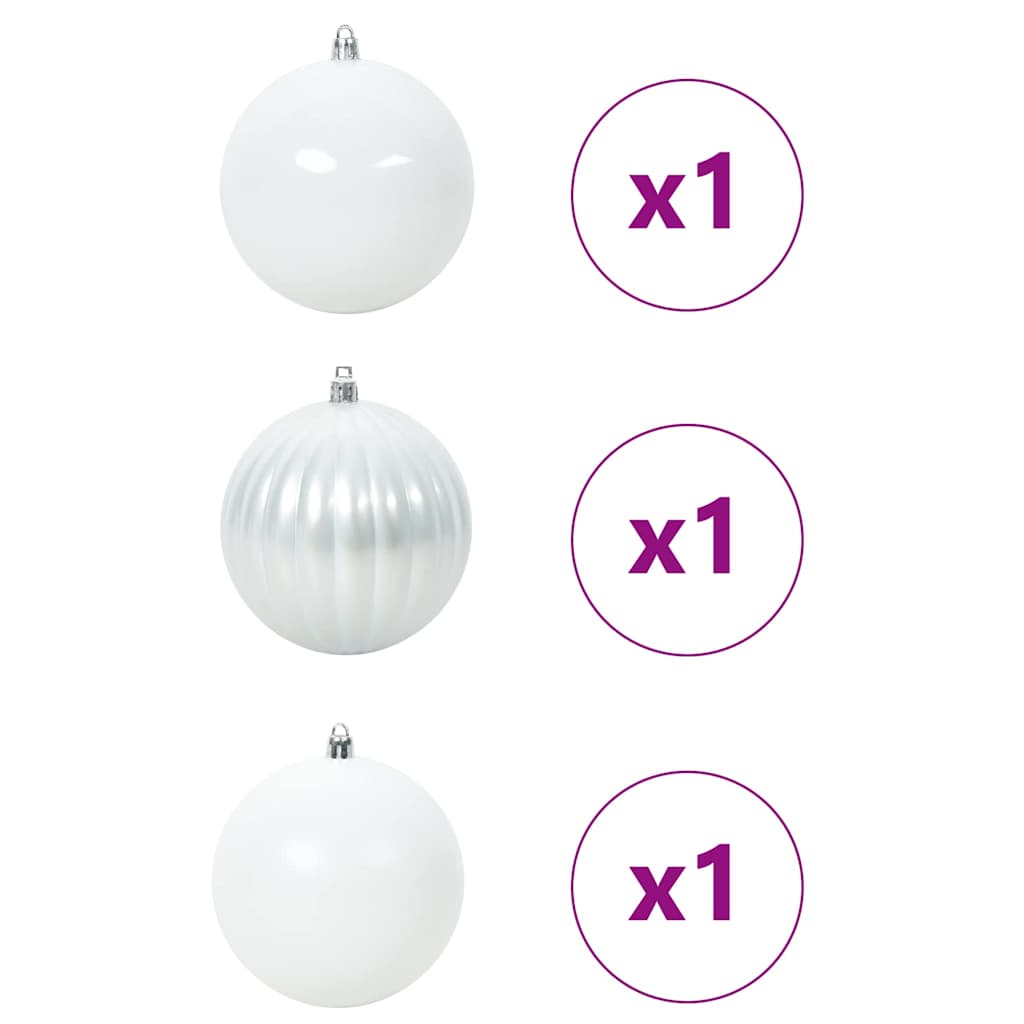 VidaXL Weihnachtskugel-Set XXL 3-tlg. Weißer Kunststoff