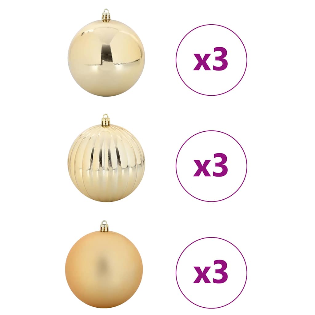 VidaXL Weihnachtskugel-Set XL 9-tlg. Gold Kunststoff