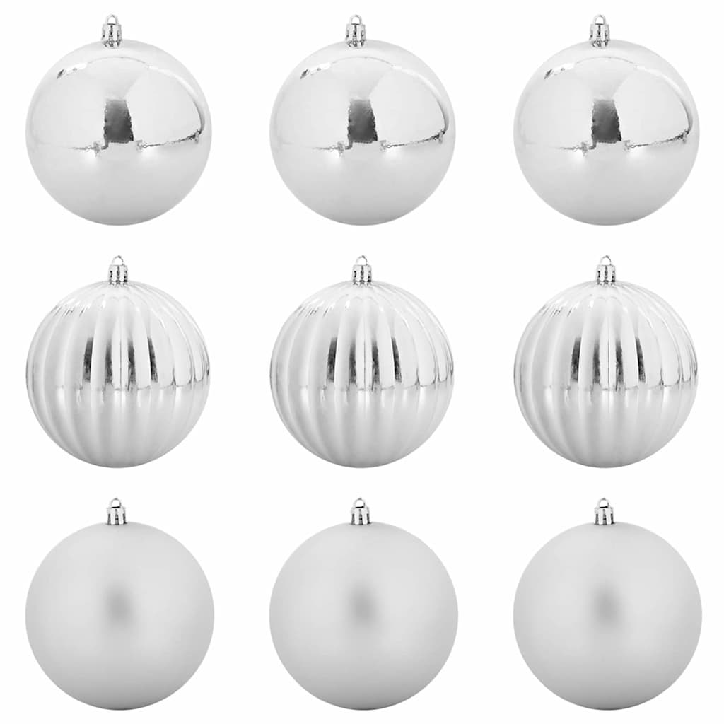 VidaXL Weihnachtskugel-Set XL 9-tlg. Silber Kunststoff