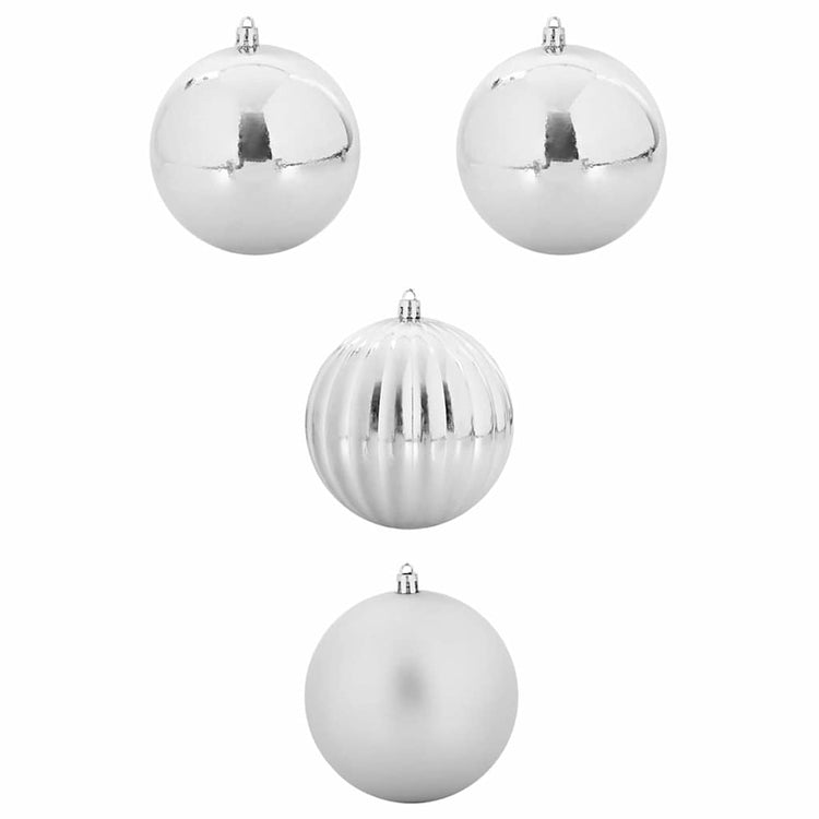 VidaXL Weihnachtskugel-Set XXL 4-tlg. Silber Kunststoff