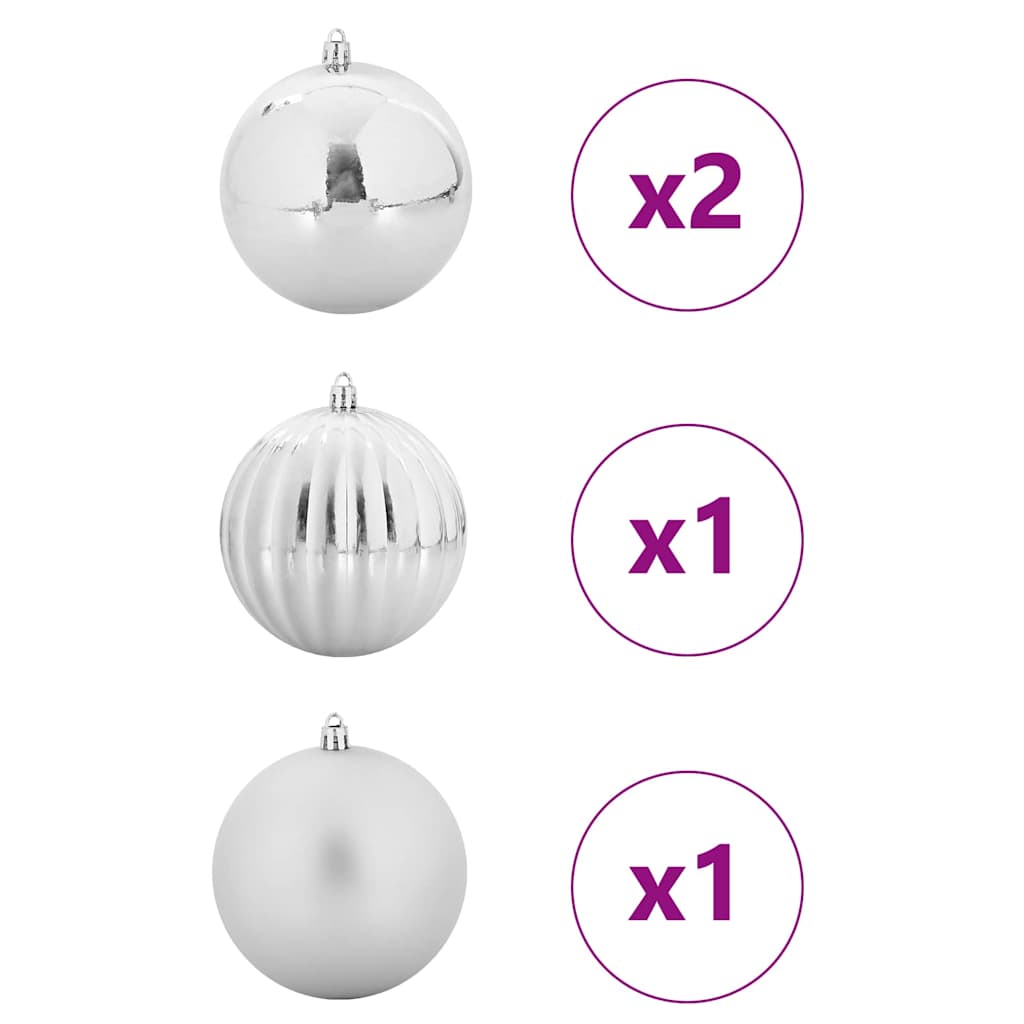 VidaXL Weihnachtskugel-Set XXL 4-tlg. Silber Kunststoff