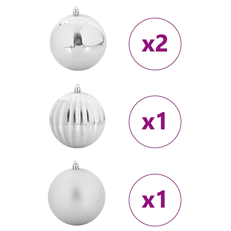 VidaXL Weihnachtskugel-Set XXL 4-tlg. Silber Kunststoff