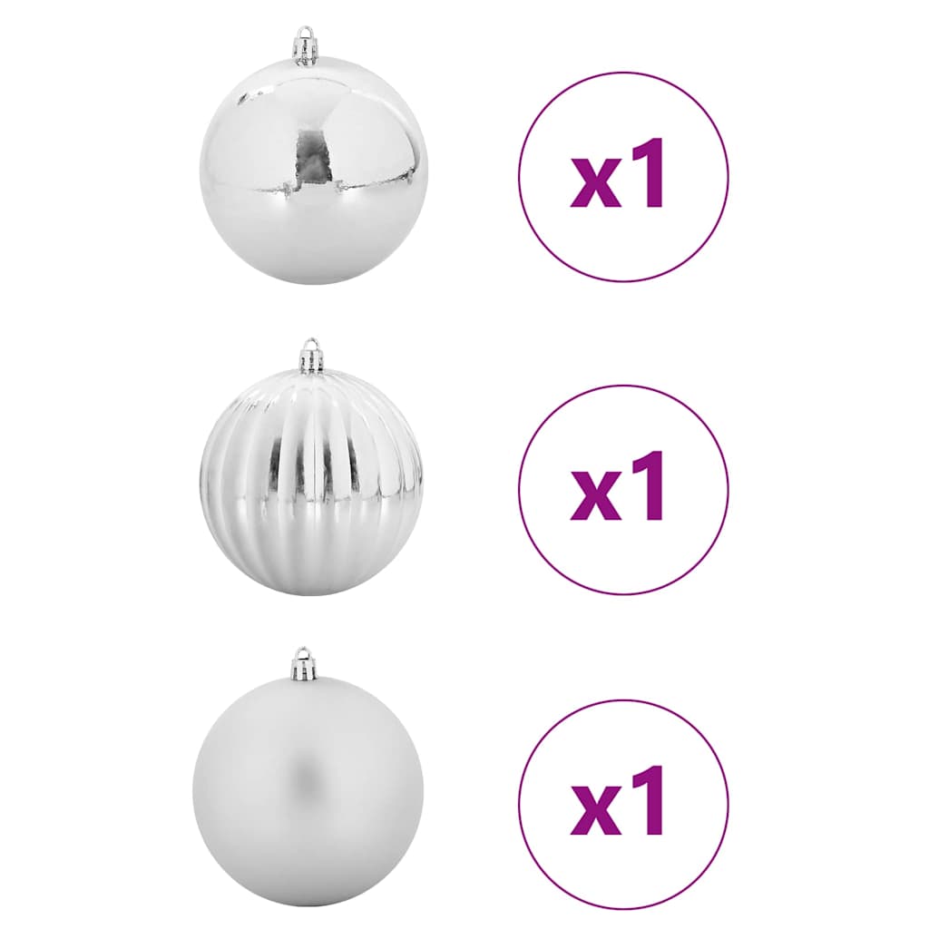 VidaXL Weihnachtskugel-Set XXL 3-tlg. Silber Kunststoff