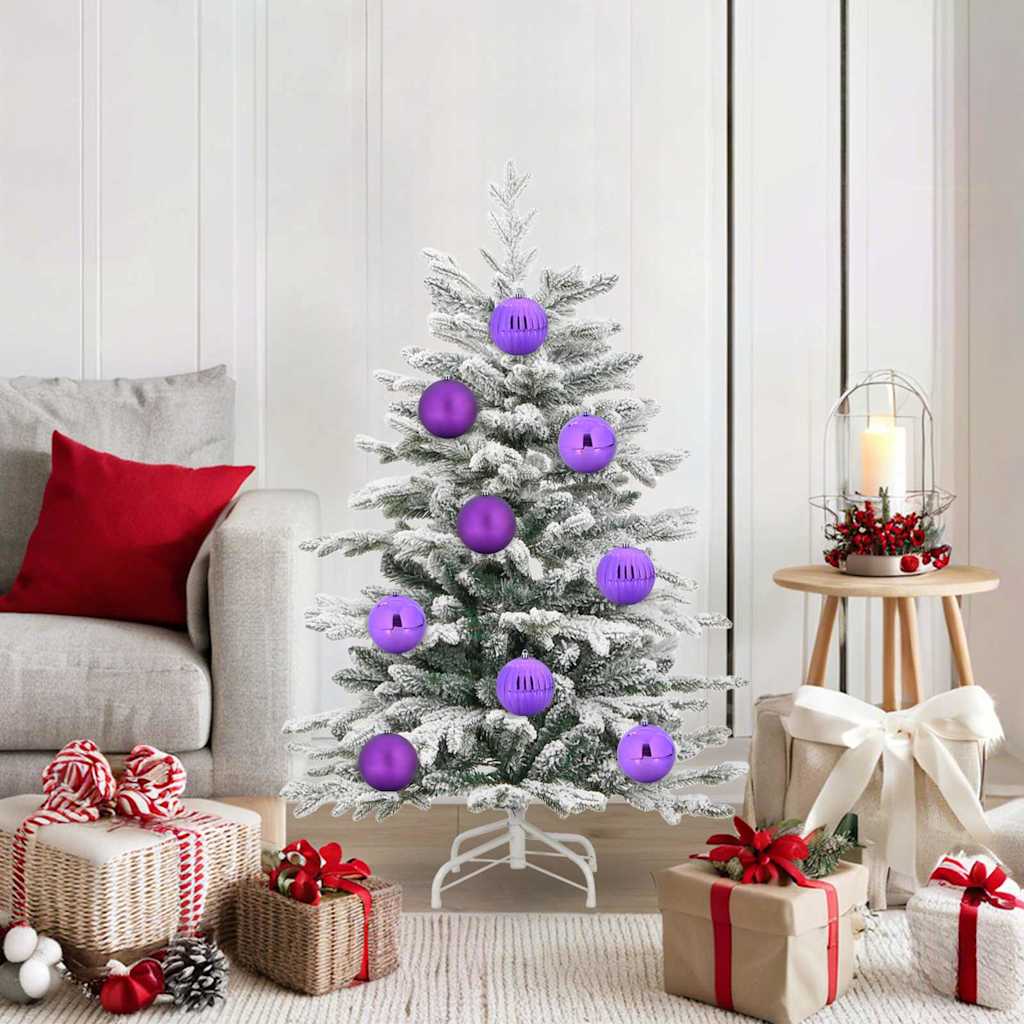 Vidaxl Weihnachtskugel-Set XL 15 Stück lila Kunststoff