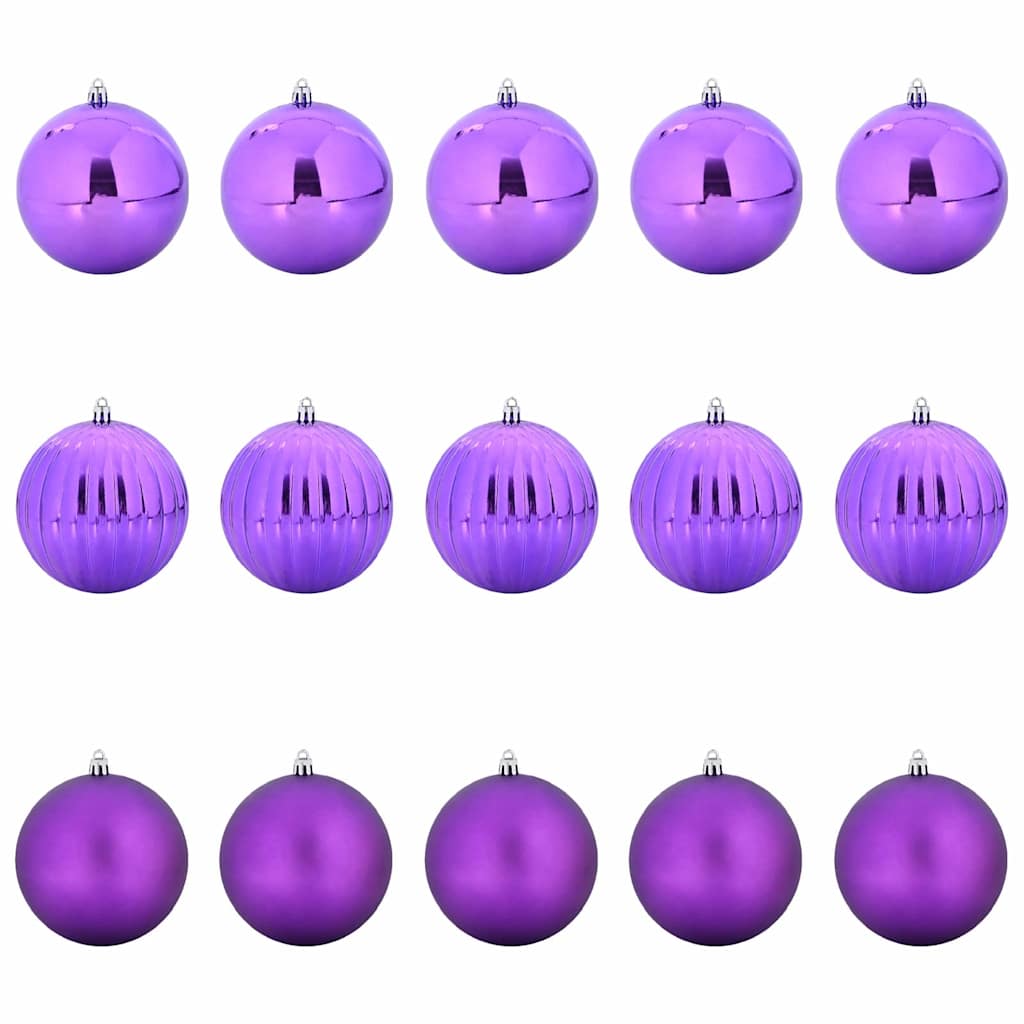 Vidaxl Weihnachtskugel-Set XL 15 Stück lila Kunststoff