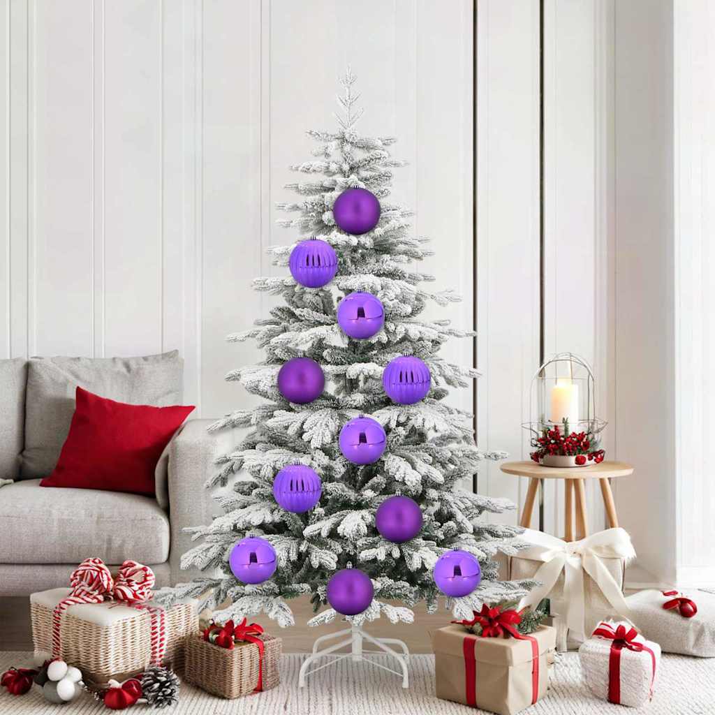 Vidaxl Weihnachtskugel-Set XL 9 Stück lila Kunststoff
