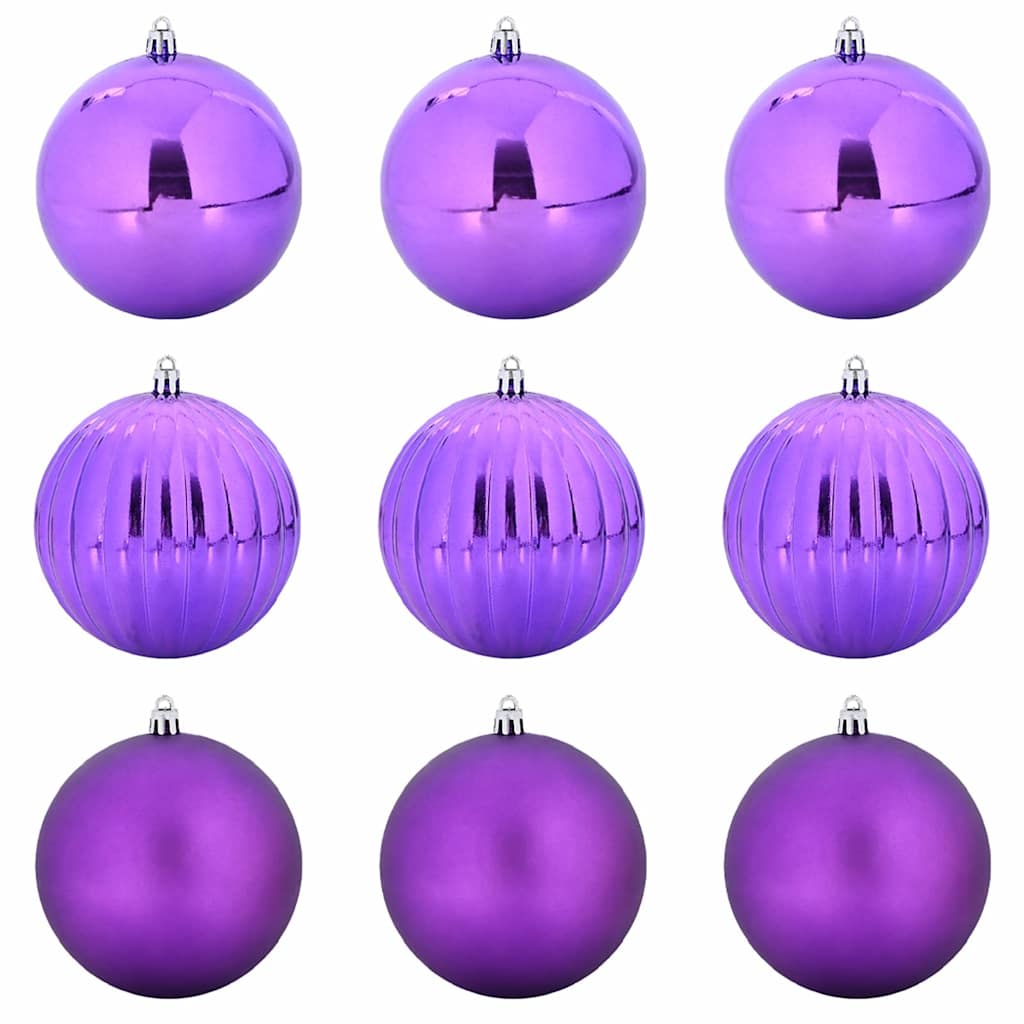 Vidaxl Weihnachtskugel-Set XL 9 Stück lila Kunststoff