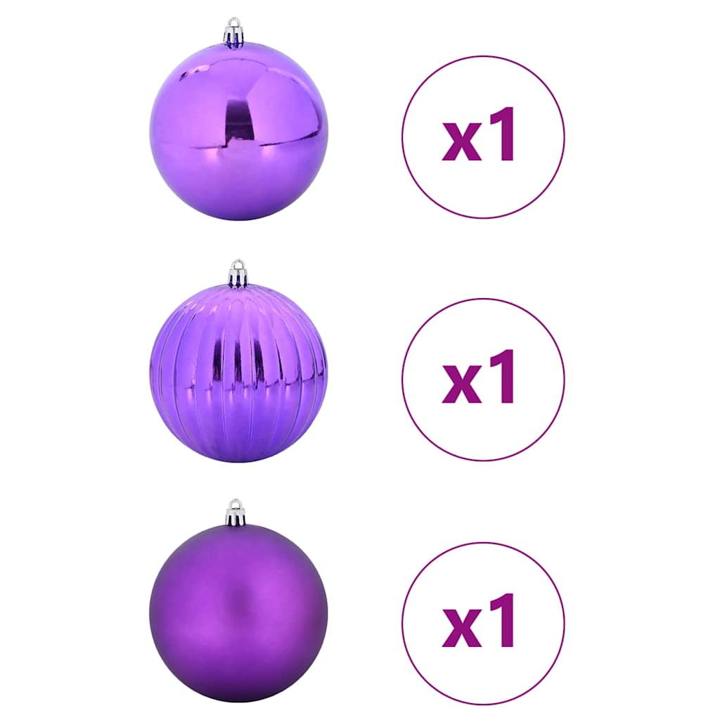 VidaXL Weihnachtskugel-Set XXL 3-tlg. Lila Kunststoff