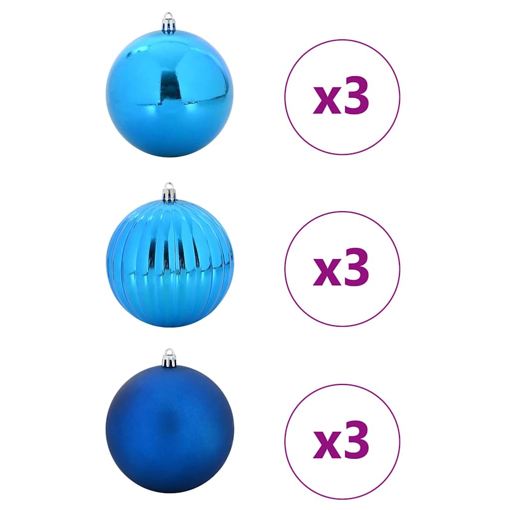 VidaXL Weihnachtskugel-Set XL 9-tlg. blauer Kunststoff
