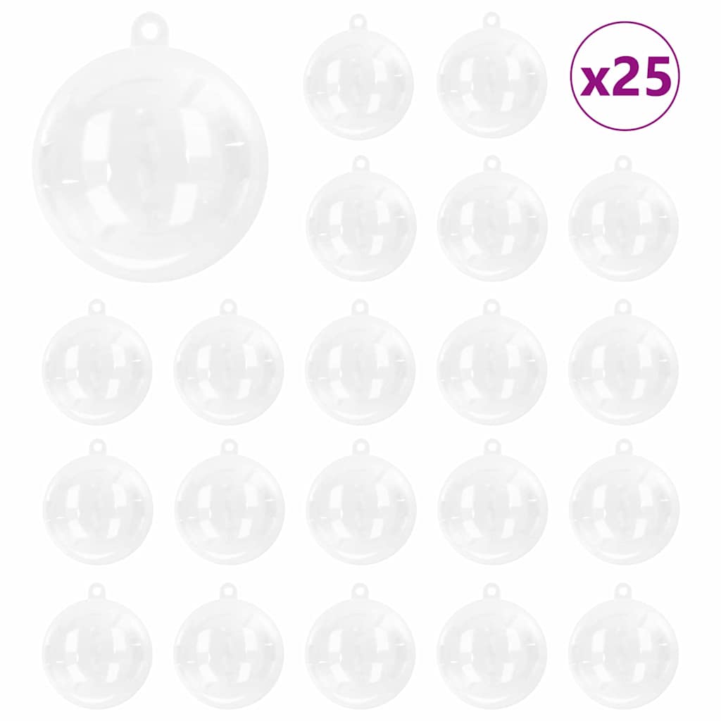 VidaXL Weihnachtskugel-Set 25-teilig transparent ø 8 cm