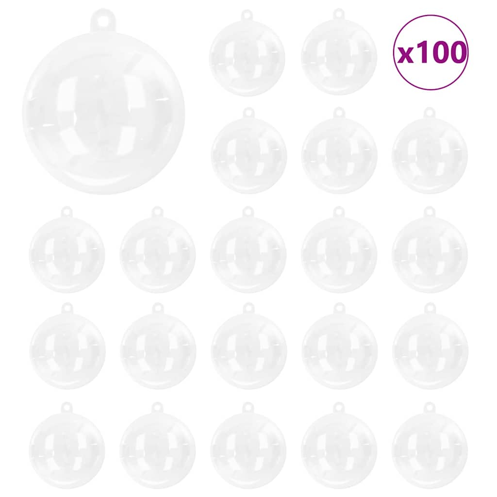 VidaXL Weihnachtskugel-Set 100 Stück transparent ø 8 cm