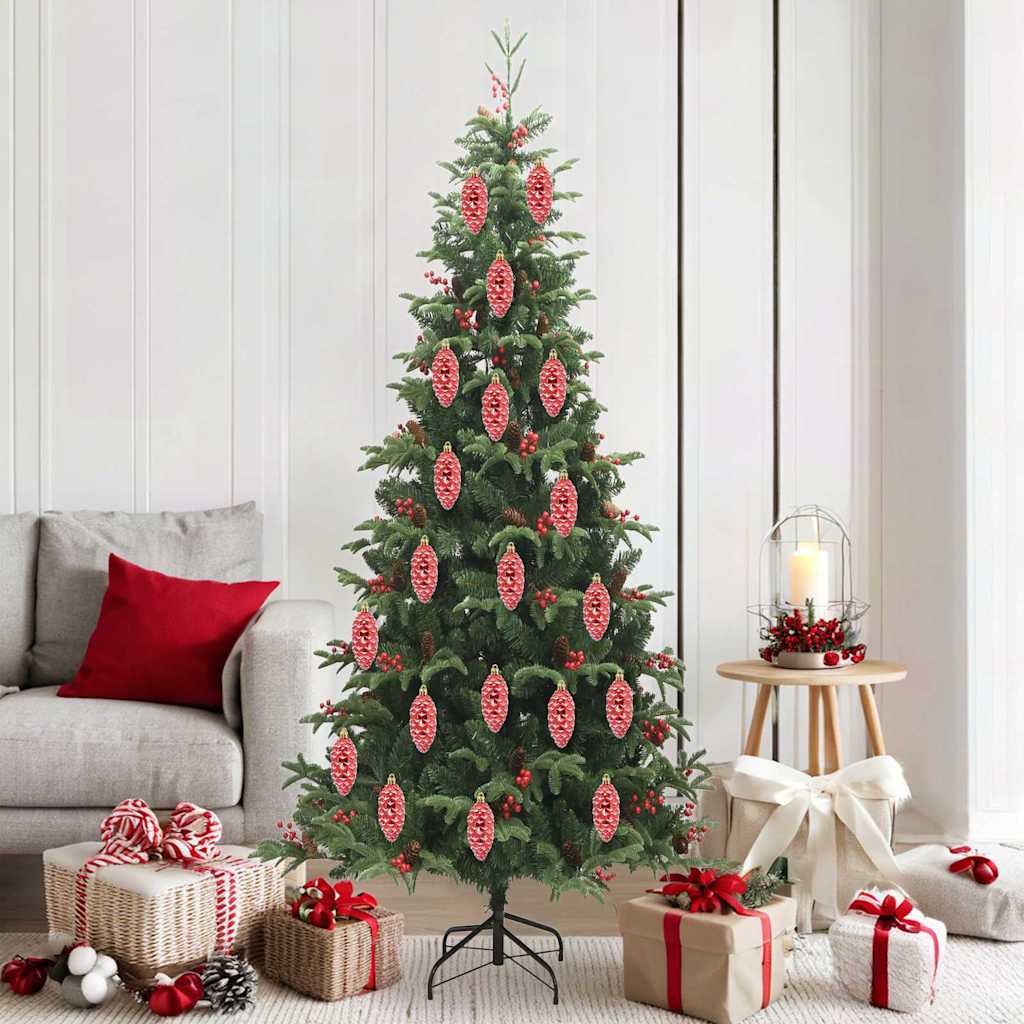 VidaXL Weihnachts-Tannenzapfen 40 Stück roter Kunststoff