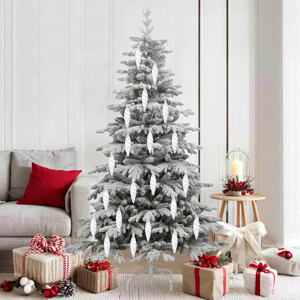 VidaXL Weihnachtsspiralkugel 40 Stück aus weißem Kunststoff